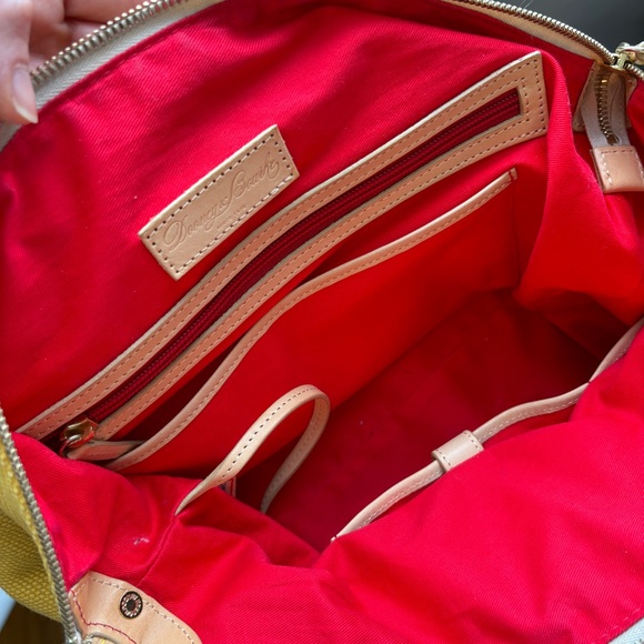 Dooney & Bourke Dillen Double Pocket Satchel Yellow Canvas - Picture 12 of 16